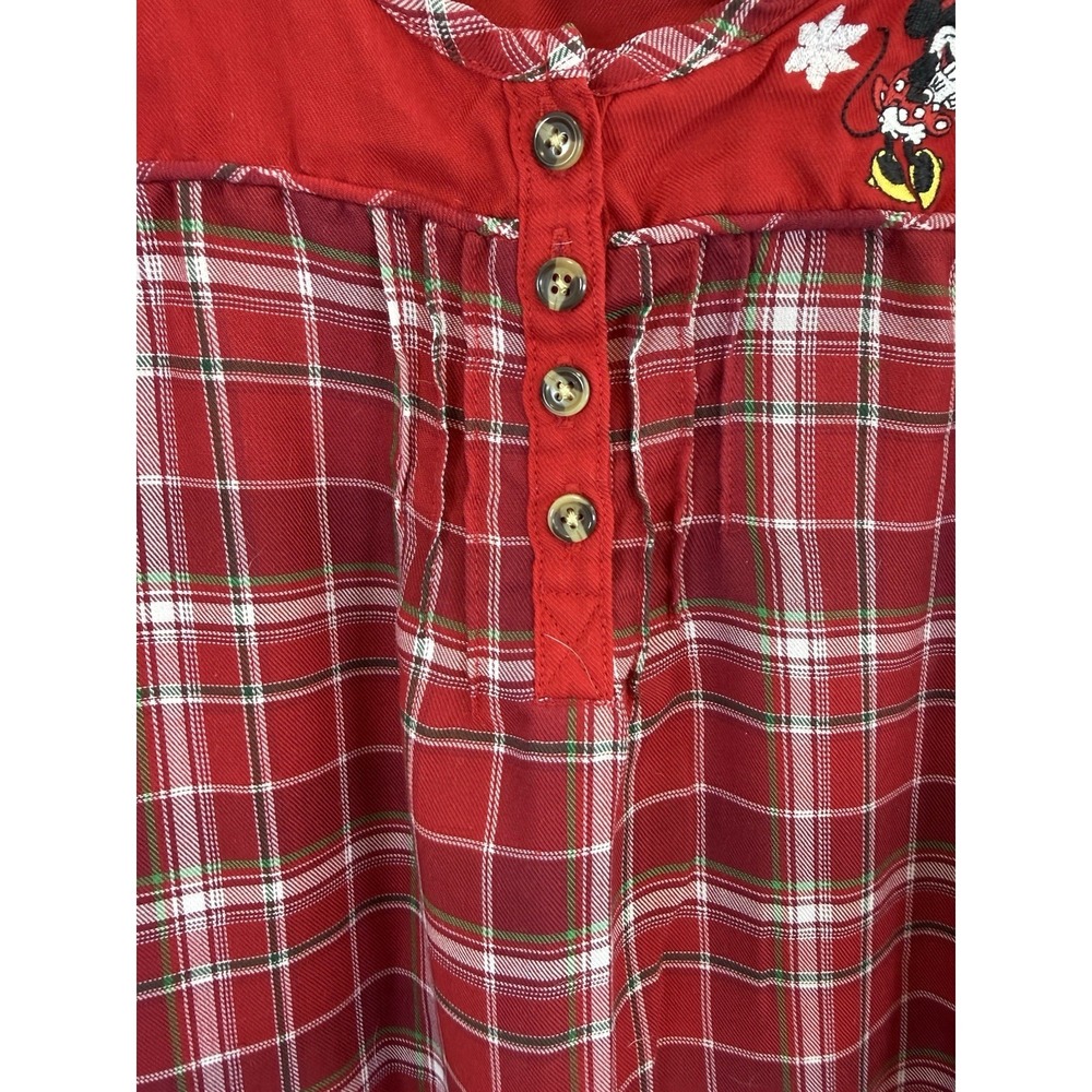 Disney Store Exclusive Plaid Flannel Christmas Minnie Mouse Sleepwear M 7/8 - Picture 8 of 8